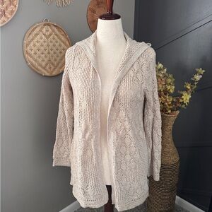 J. Jill Women's Beige Hooded Cardigan